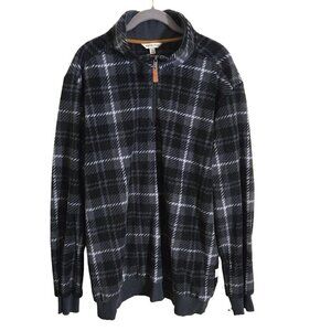 FRYE & CO. NWT Plaid 1/4 Zip Fleece Gray Black Jacket XL